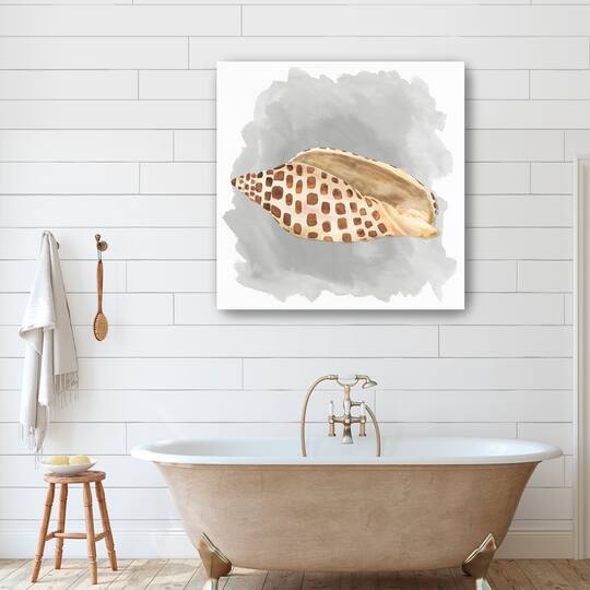 Shells On Grey I Canvas Giclee
